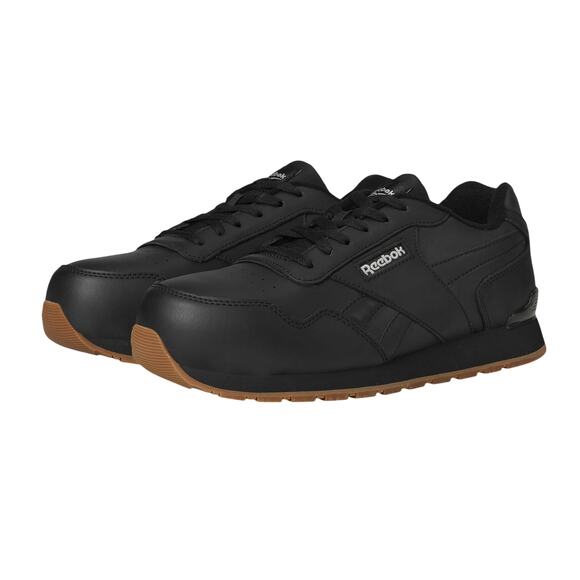 REEBOK Womens Classic Work Shoes Size 6 Black Leather Sneaker Comp Toe EH SR EUC - Picture 1 of 12